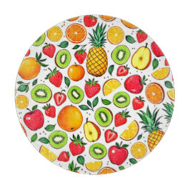 Kleurrijk fruitpatroon ontwerp snijplank