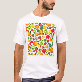 Kleurrijk fruitpatroon ontwerp t-shirt