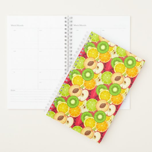 Kleurrijk fruitpatroon planner (Display)