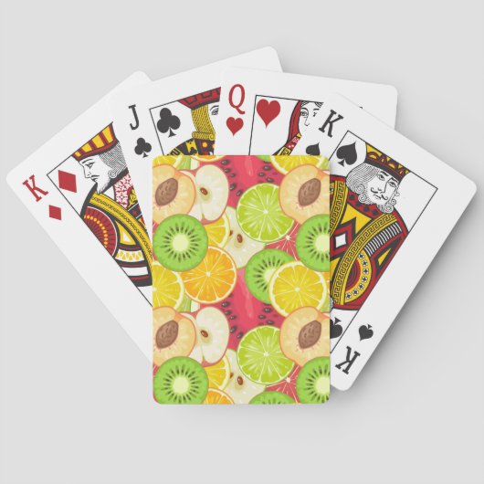 Kleurrijk fruitpatroon pokerkaarten (Achterkant)