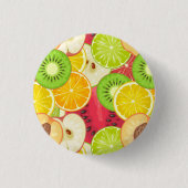 Kleurrijk fruitpatroon ronde button 3,2 cm (Voorkant)