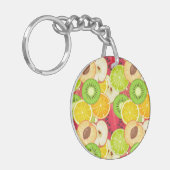 Kleurrijk fruitpatroon sleutelhanger (Voorkant Links)