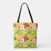 Kleurrijk fruitpatroon tote bag (Achterkant)
