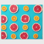 Kleurrijk fruitpatroon van vers sinaasappel en ver cadeaupapier (Vlak)