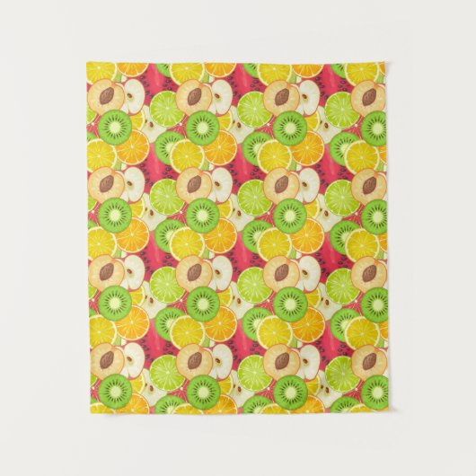 Kleurrijk fruitpatroon wandkleed (Voorkant)