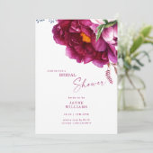 Kleurrijk Fuchsia bloemig Elegant Vrijgezellenfees Kaart (Staand voorkant)