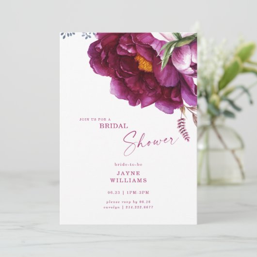 Kleurrijk Fuchsia bloemig Elegant Vrijgezellenfees Kaart (Staand voorkant)