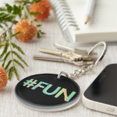 Kleurrijk #FUN Bord Ontwerp Sleutelhanger (Voorkant Rechts)