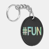 Kleurrijk #FUN Bord Ontwerp Sleutelhanger (Voorkant Links)