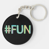 Kleurrijk #FUN Bord Ontwerp Sleutelhanger (Achterkant)