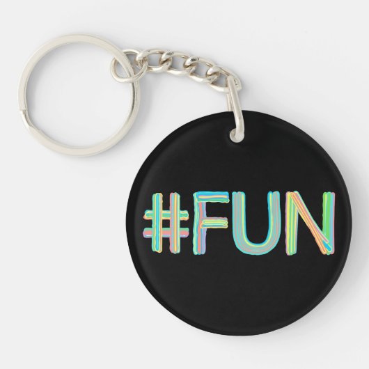 Kleurrijk #FUN Bord Ontwerp Sleutelhanger (Voorkant)