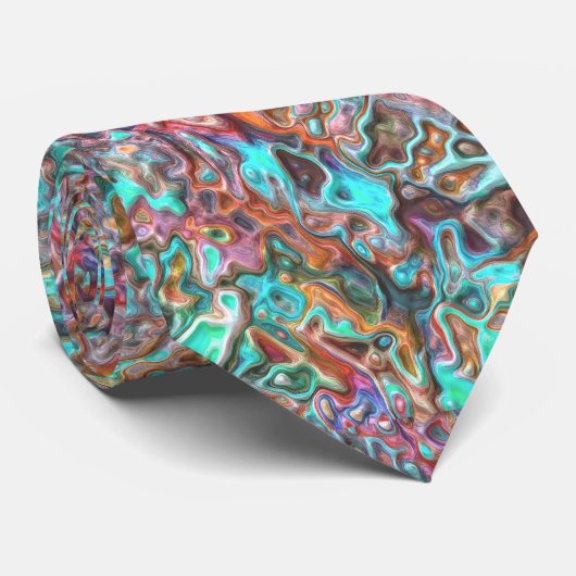 Kleurrijk Funky Pret 3D Vage Golfpatroon Stropdas (Opgerold)