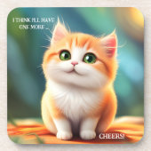 Kleurrijk Funny Cat Onderzetter (Voorkant)