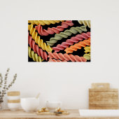 kleurrijk fusilli italiaans pasta poster (Keuken)
