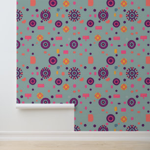 Kleurrijk futuristisch geometrisch patroon behang
