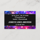 Kleurrijk Galaxy Magic Bright Sparkle Stars Logo Visitekaartje (Achterkant)