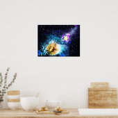 Kleurrijk galaxy ruimte nebula stervoorbeeld poster (Keuken)