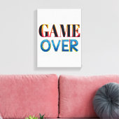 Kleurrijk 'Game Over'-tekstkunstwerk op canvas get Afdruk (Insitu (Woonkamer))