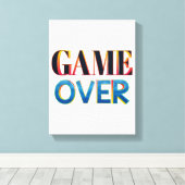 Kleurrijk 'Game Over'-tekstkunstwerk op canvas get Afdruk (Insitu (Houten vloer))