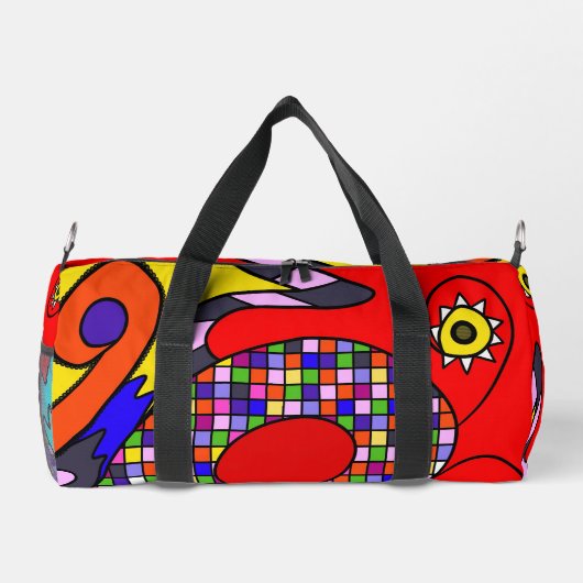 Kleurrijk geabstraheerd plunjezak (Achterkant)