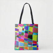 Kleurrijk geabstraheerd tote bag (Voorkant)