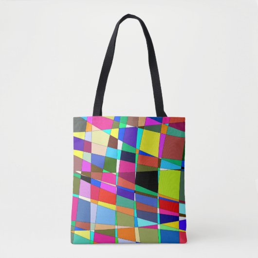 Kleurrijk geabstraheerd tote bag (Voorkant)