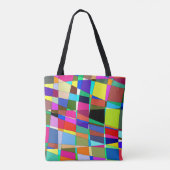 Kleurrijk geabstraheerd tote bag (Achterkant)