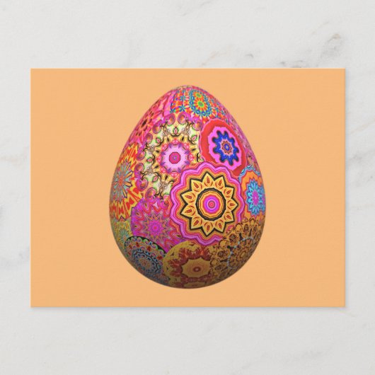 Kleurrijk gebarsten paasei feestdagenkaart (Voorkant)