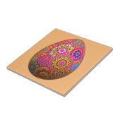 Kleurrijk gebarsten paasei tegeltje (Zijkant)