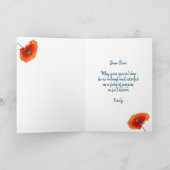 Kleurrijk Gebied met Poppies Verjaardag Kaart (Binnen)