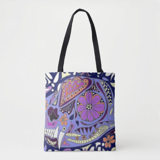 Kleurrijk Gebontde Kat Tote Bag (Voorkant)