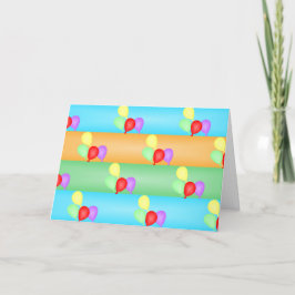 Kleurrijk geboorteballonpatroon bedankkaart