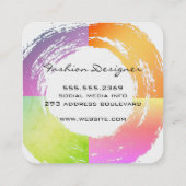 kleurrijk geborsteld vierkante visitekaartje (Achterkant)