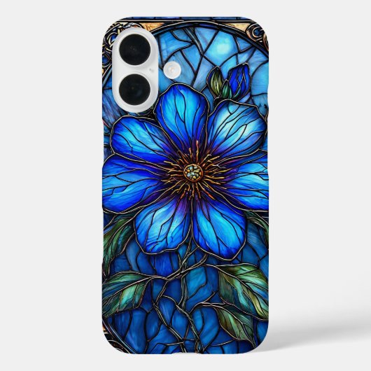 Kleurrijk gebrandschilderd bloemmotief Case-Mate iPhone case (Achterkant)