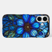 Kleurrijk gebrandschilderd bloemmotief Case-Mate iPhone case (Achterkant (horizontaal))