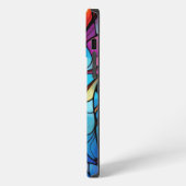 Kleurrijk Gebrandschilderd Glas Abstract Patroon iPhone Hoesje (Linkerkant)