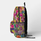 kleurrijk geel Floral monogram Bedrukte Rugzak (Rechts)