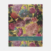  kleurrijk geel Floral monogram Fleece Deken (Voorkant)