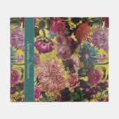  kleurrijk geel Floral monogram Fleece Deken (Voorkant (Horizontaal))