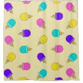 Kleurrijk geel ijskap, douchegordijn (Voorkant)