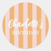 Kleurrijk Geel Pret Helder Kleur Minimalistische S Ronde Sticker (Voorkant)