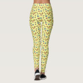 Kleurrijk geel vlinderpatroon leggings (Achterkant)