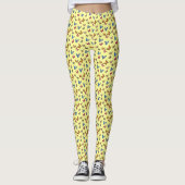 Kleurrijk geel vlinderpatroon leggings (Voorkant)