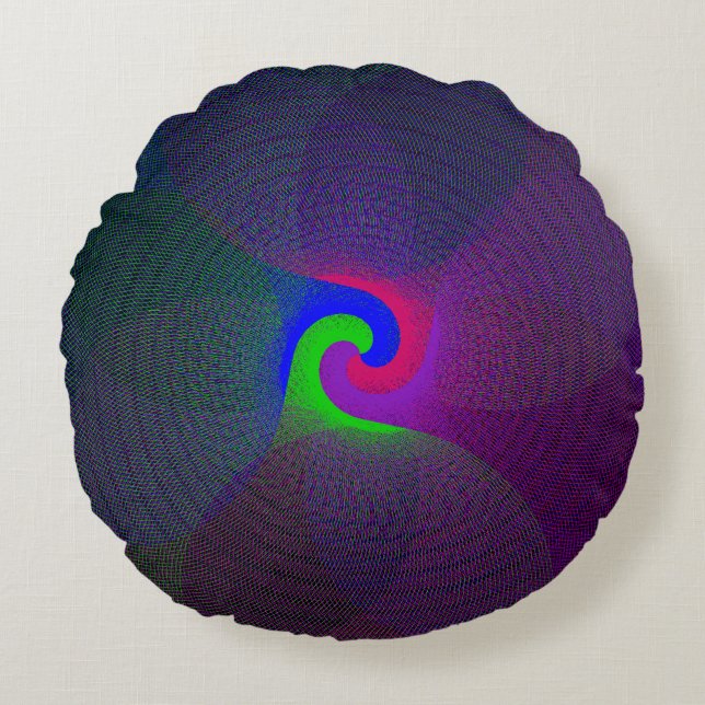 Kleurrijk gefuseerd centrum geometrisch rond kusse rond kussen (Voorkant)