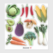 Kleurrijk Gehaakt Groente Paddenstoel Voedsel Amba Sticker (Vel)