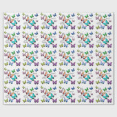 Kleurrijk geheugen van Morpho Blue Rainbow Butterf Cadeaupapier (Vlak)