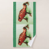 Kleurrijk geïllustreerd badsleepnet - Kikker Badhanddoek (Badhanddoek)