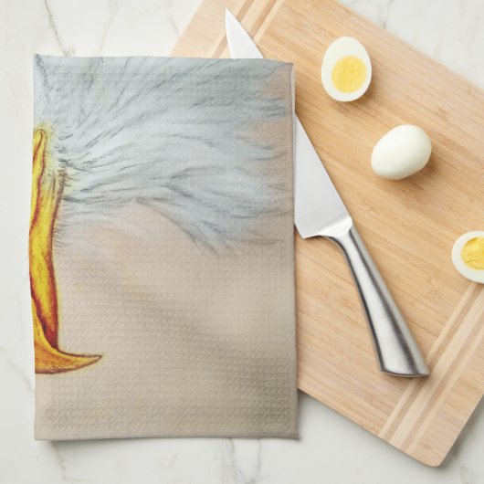 Kleurrijk geïllustreerd keukenhanddoek - Eagle (Quarter Fold)