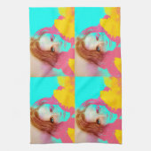 Kleurrijk geïllustreerd keukenhanddoek - Intense (Verticaal)
