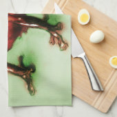 Kleurrijk geïllustreerd keukenhanddoek - Kikker (Quarter Fold)